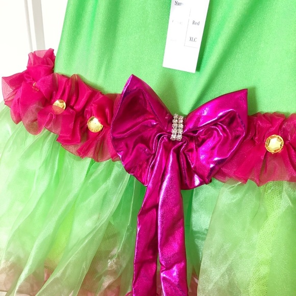 Glamour Fuchsia and Lime Sequin Dance Costume Dress Tutu Ballet Jazz SC Small - Picture 5 of 5